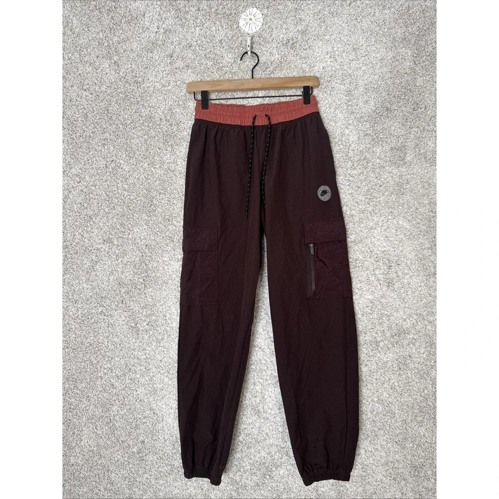 Nike‎ Sportswear Pants Womens XS Brown Woven Utility Cargo Athletic Jogger